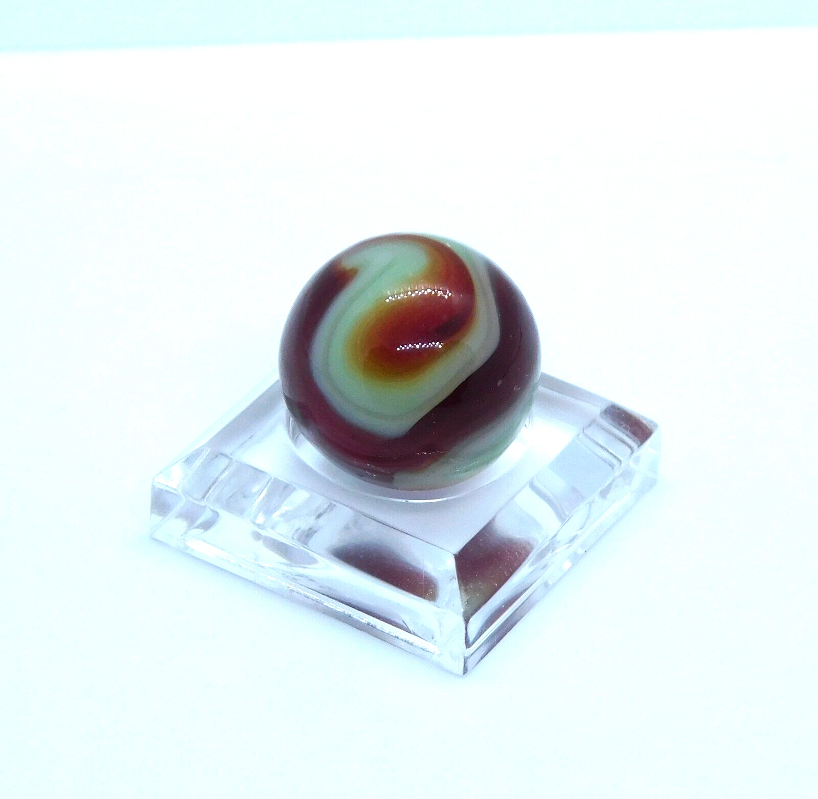 Small Marble Gorgeous Teal Oxblood Slag Swirl 14.5 mm (0.57 in) NM+ #4B
