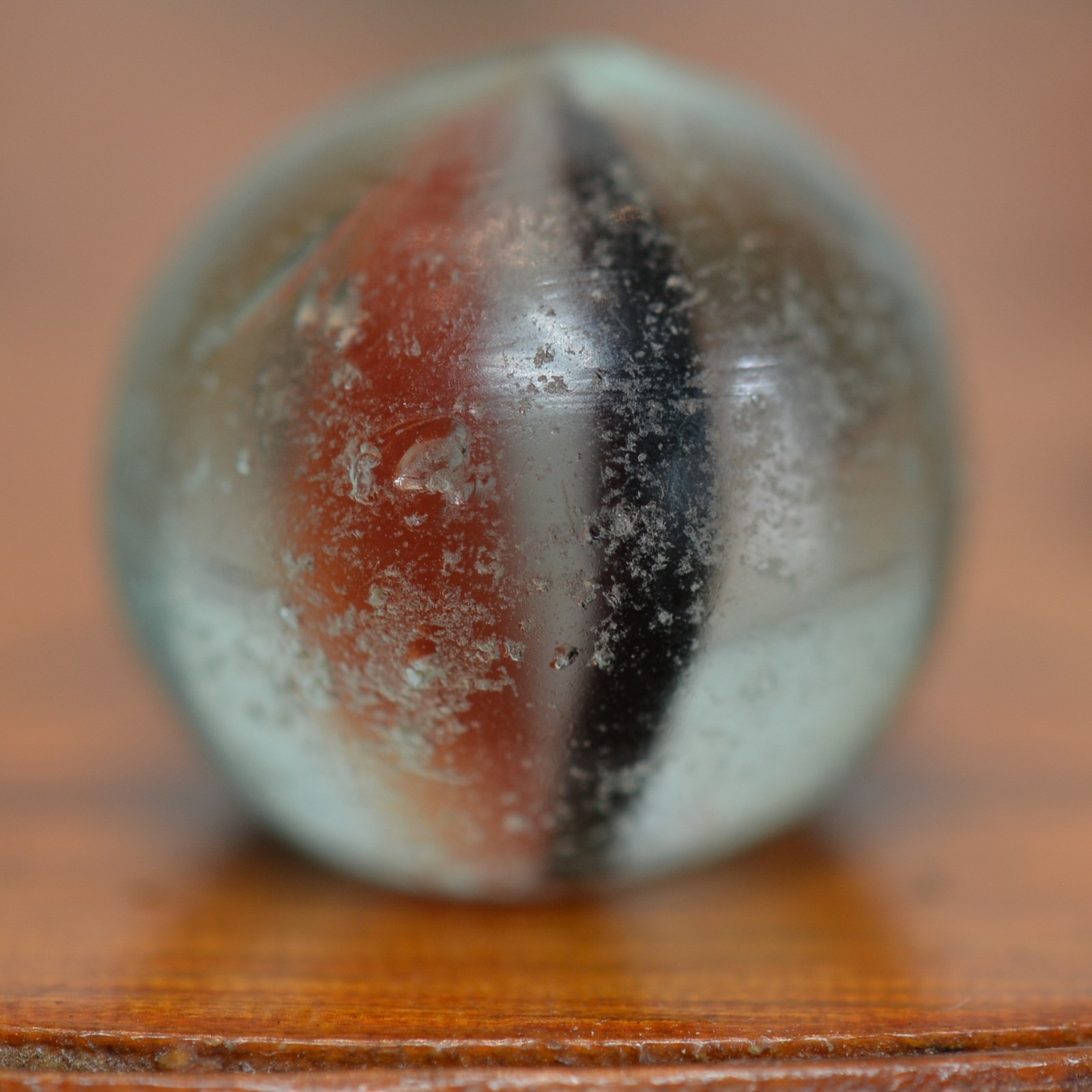 Handmade Naked Ribbon Core Marble, 11/16 in, Good, Germany, 1860-1920, S1533
