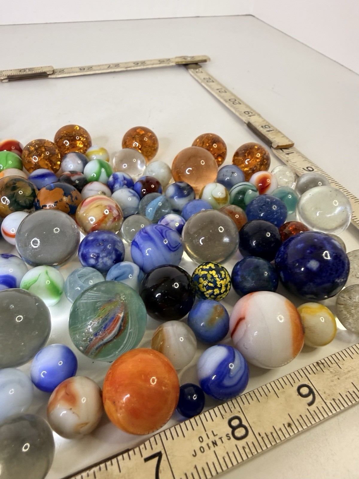 Vintage Collection Of Marbles Different Makers COLORS SIZES 140+
