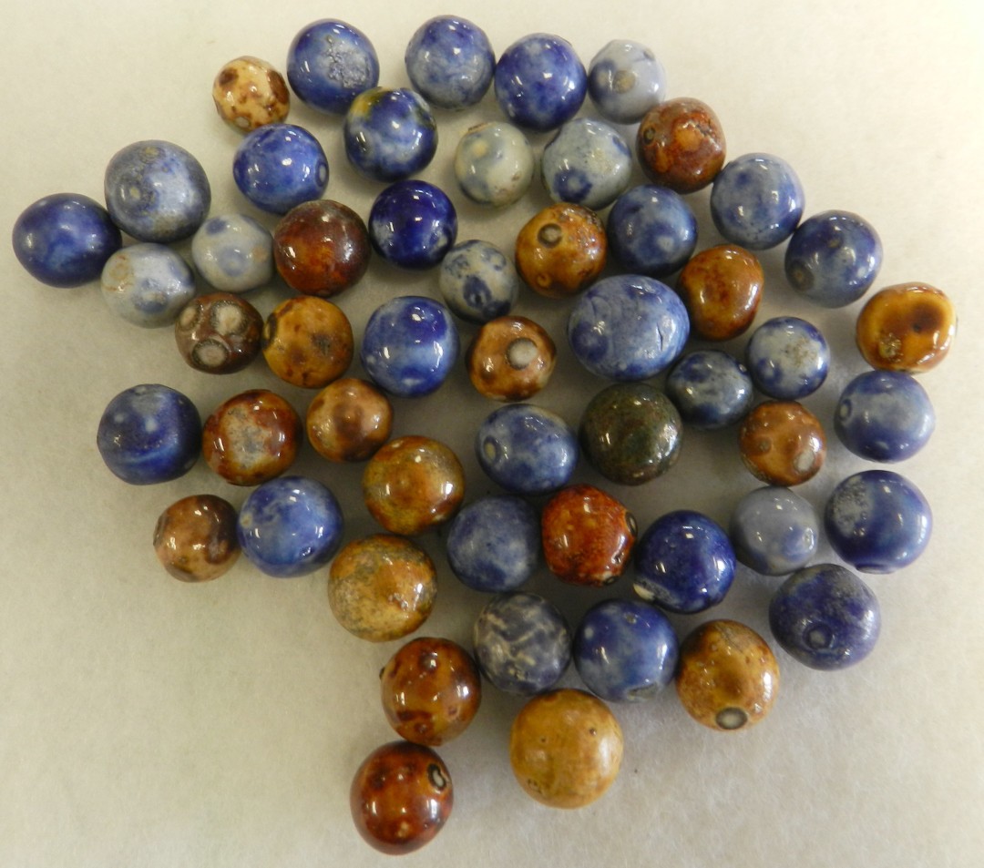 #20873m Vintage Group of 50 Small Sized Bennington Marbles .41 to .57 Inches