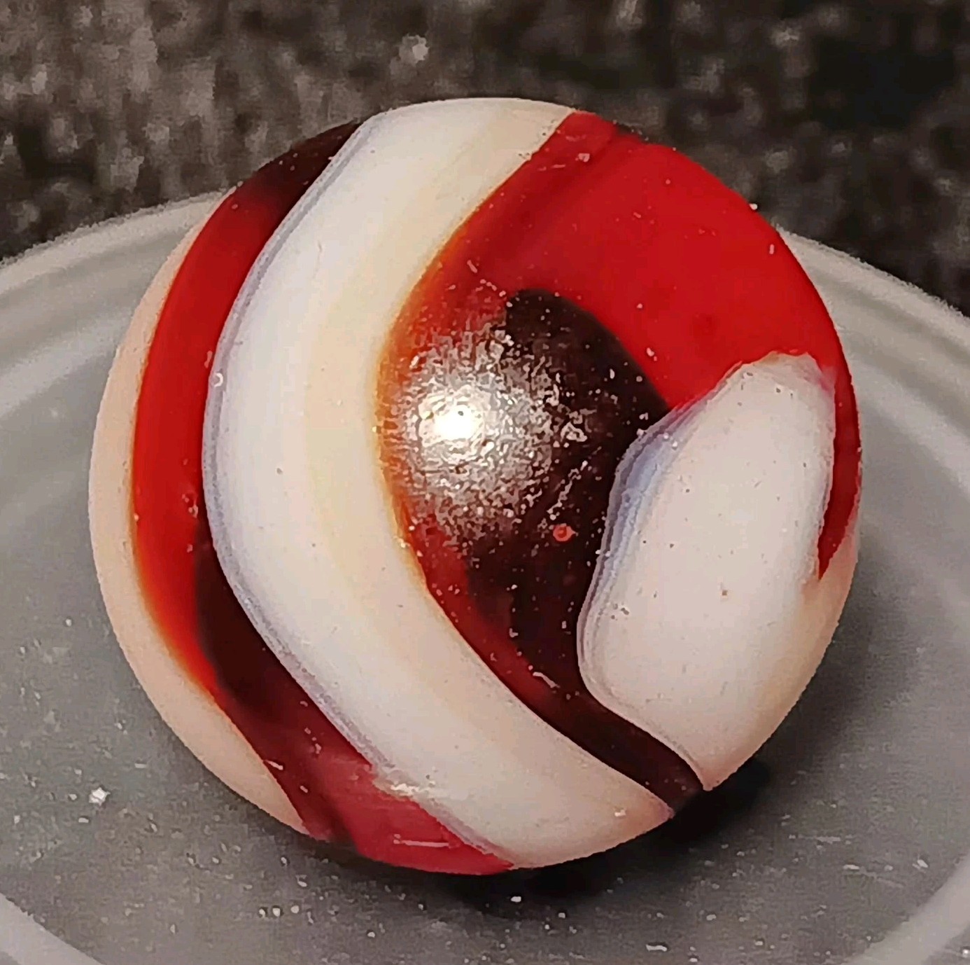 Akro Agate Marbles. Brick, 2-Color Prize Name, Onyx Corkscrew. Collectible Lot