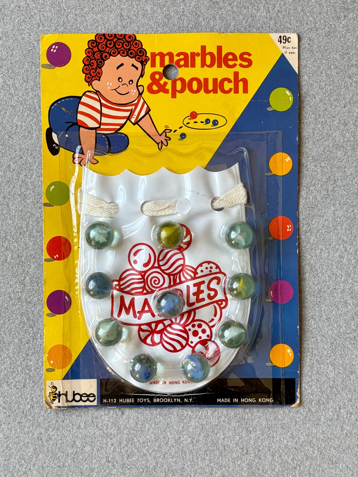 Vintage Marbles with Pouch Made in Hong Kong