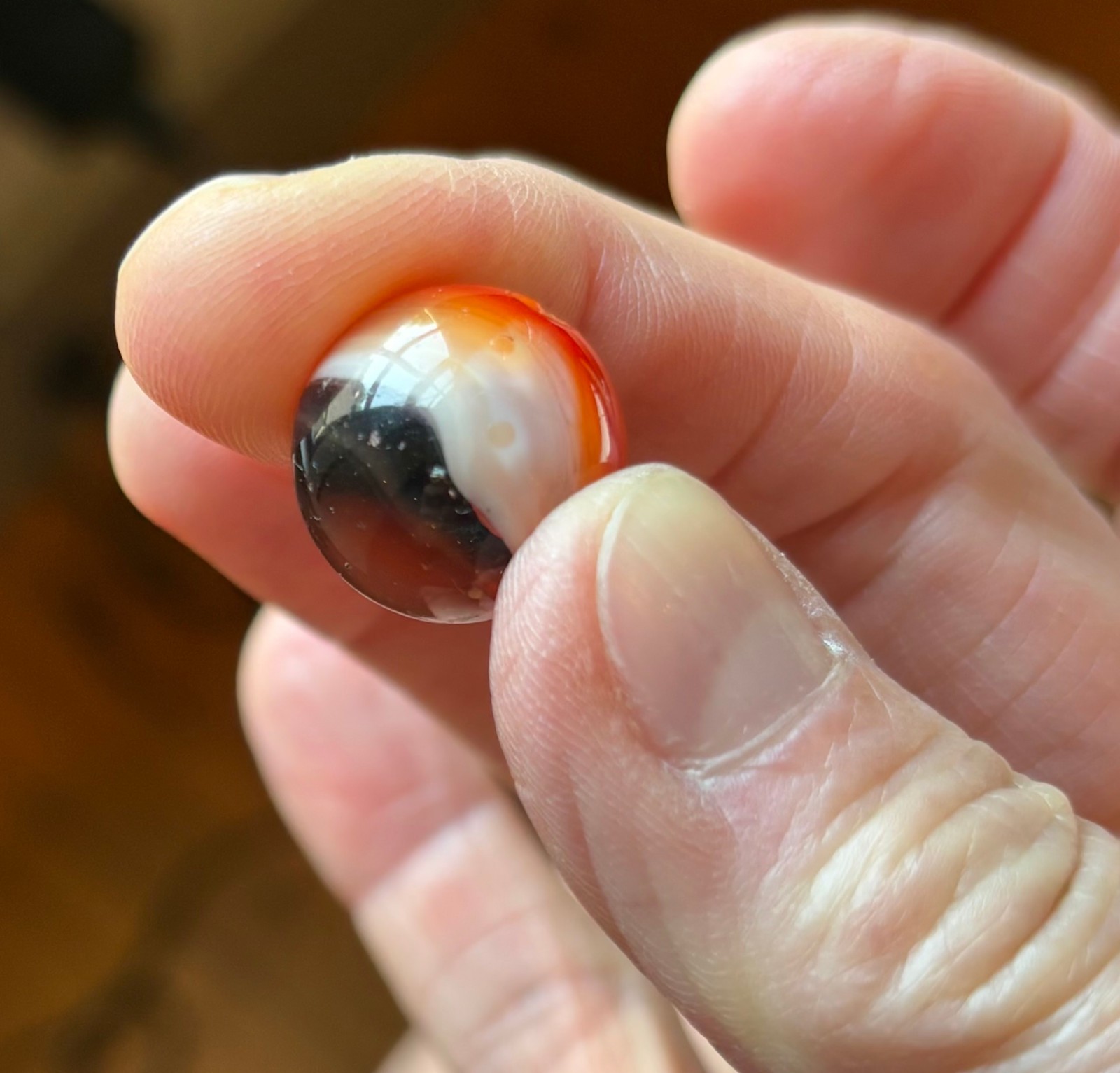 VTG Glass Marble Maybe Master Tiger Eye? Approx. .62″ Very Chipped! #21 As Is