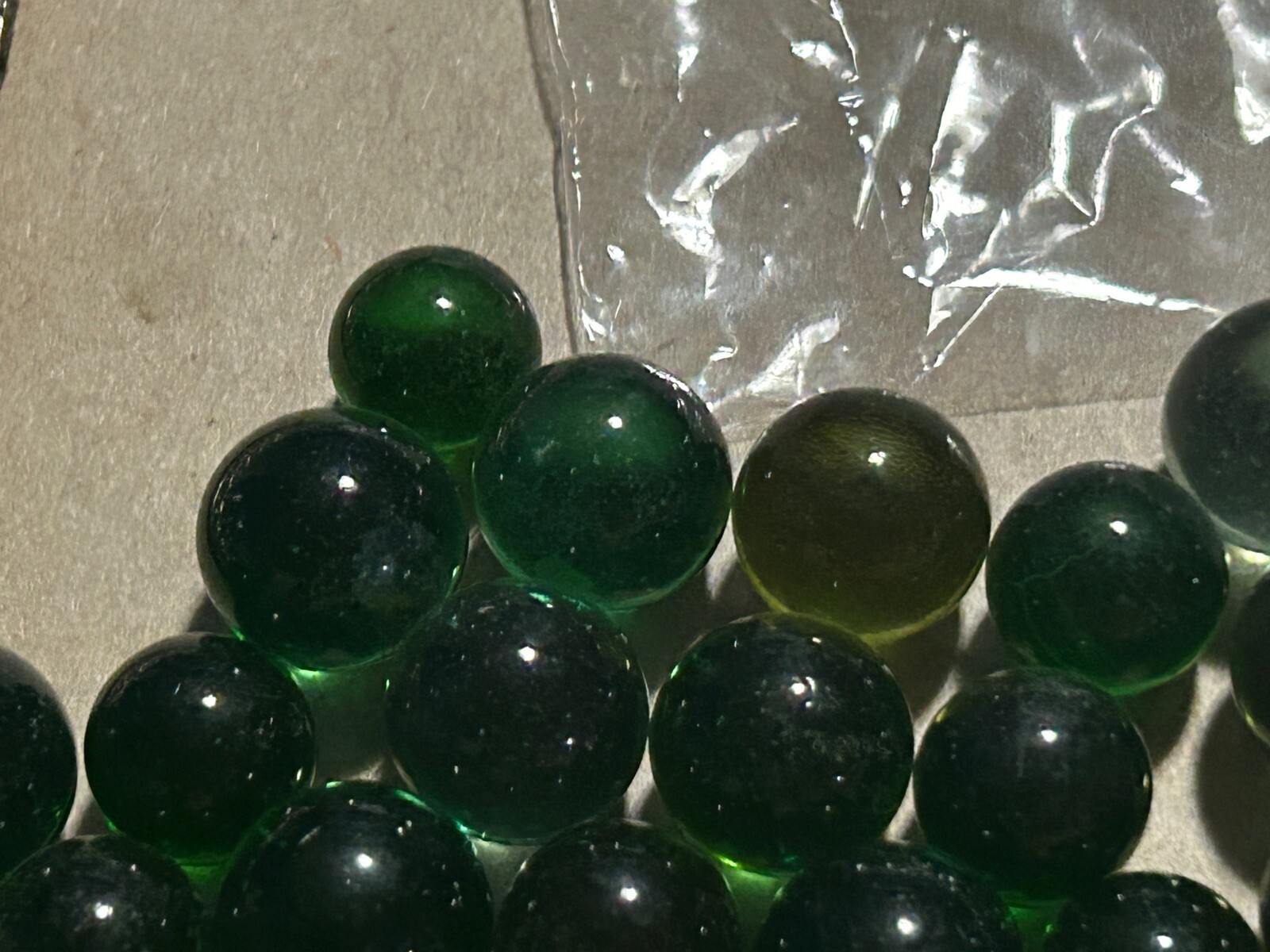Vintage Marbles Lot Of 50 Green Solid Glass Lot 348