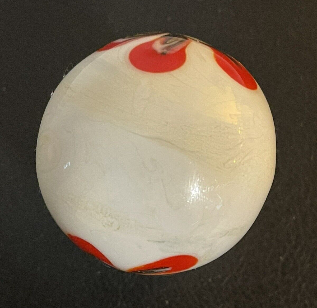 Handmade Gold Lutz Flower Swirl Marble Toe Breaker Massive Huge Nearly 2 Inches