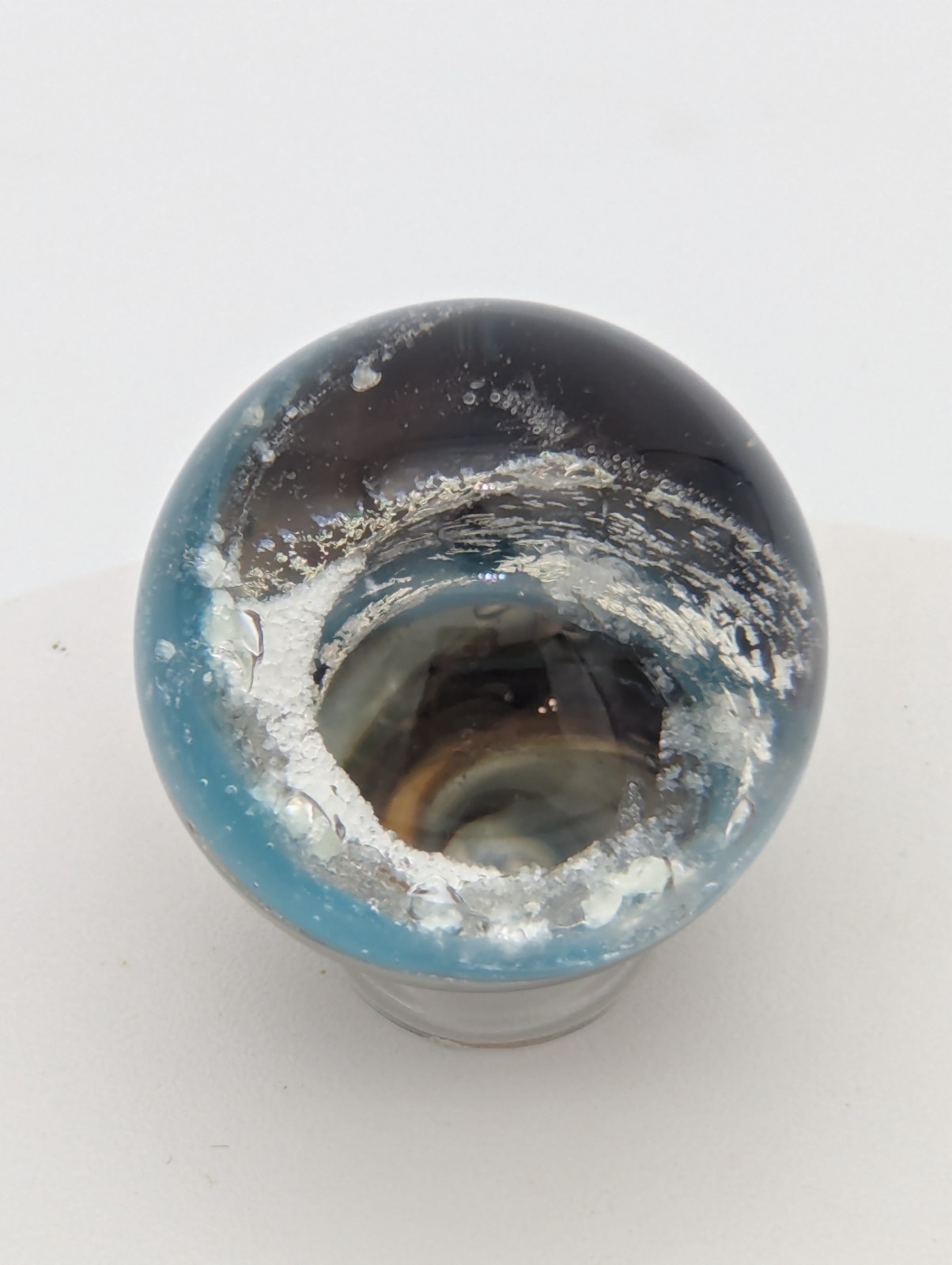 Handmade Glass Marble Blue & Green Implosion Galaxy Art 32mm Spacecore