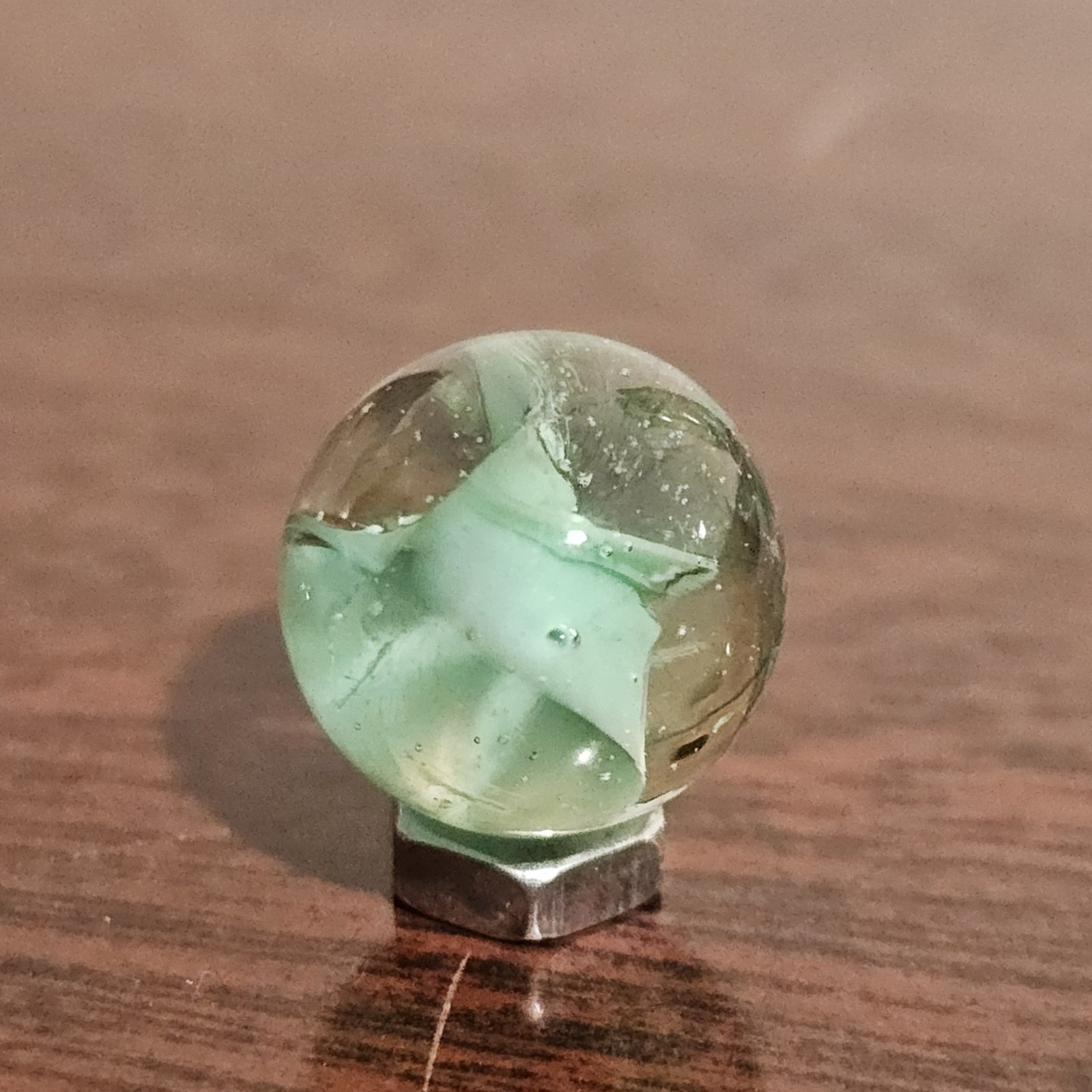 Vintage CE Bogard Green Floppy Hybrid .593″ Glass Marble