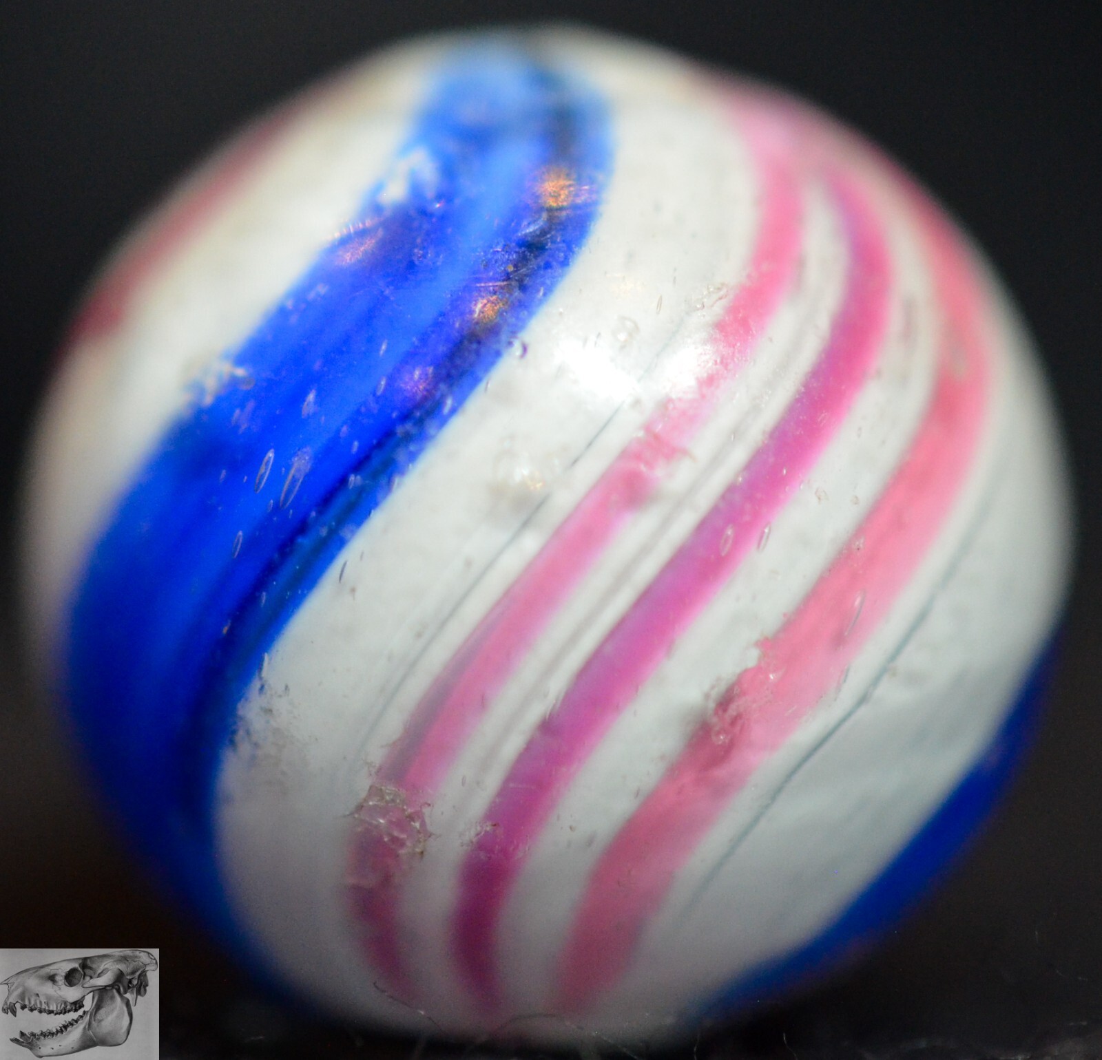 Handmade Peppermint Swirl Marble, 11/16 in, Near Mint+, Germany 1860-1920, S1053