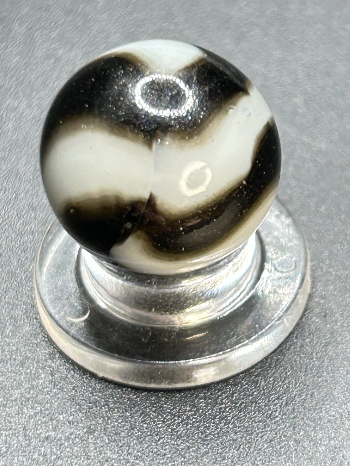 Peltier Zebra Marble w/ Aventurine Vintage Marbles 0.591”