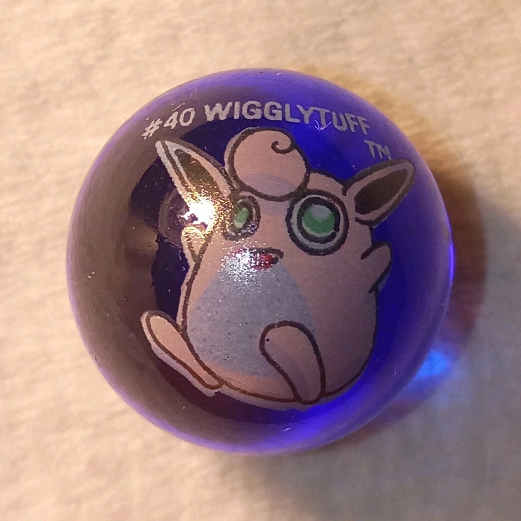 Machine Made Glass Toy Marble #40 Wigglytuff Character Collector Marble