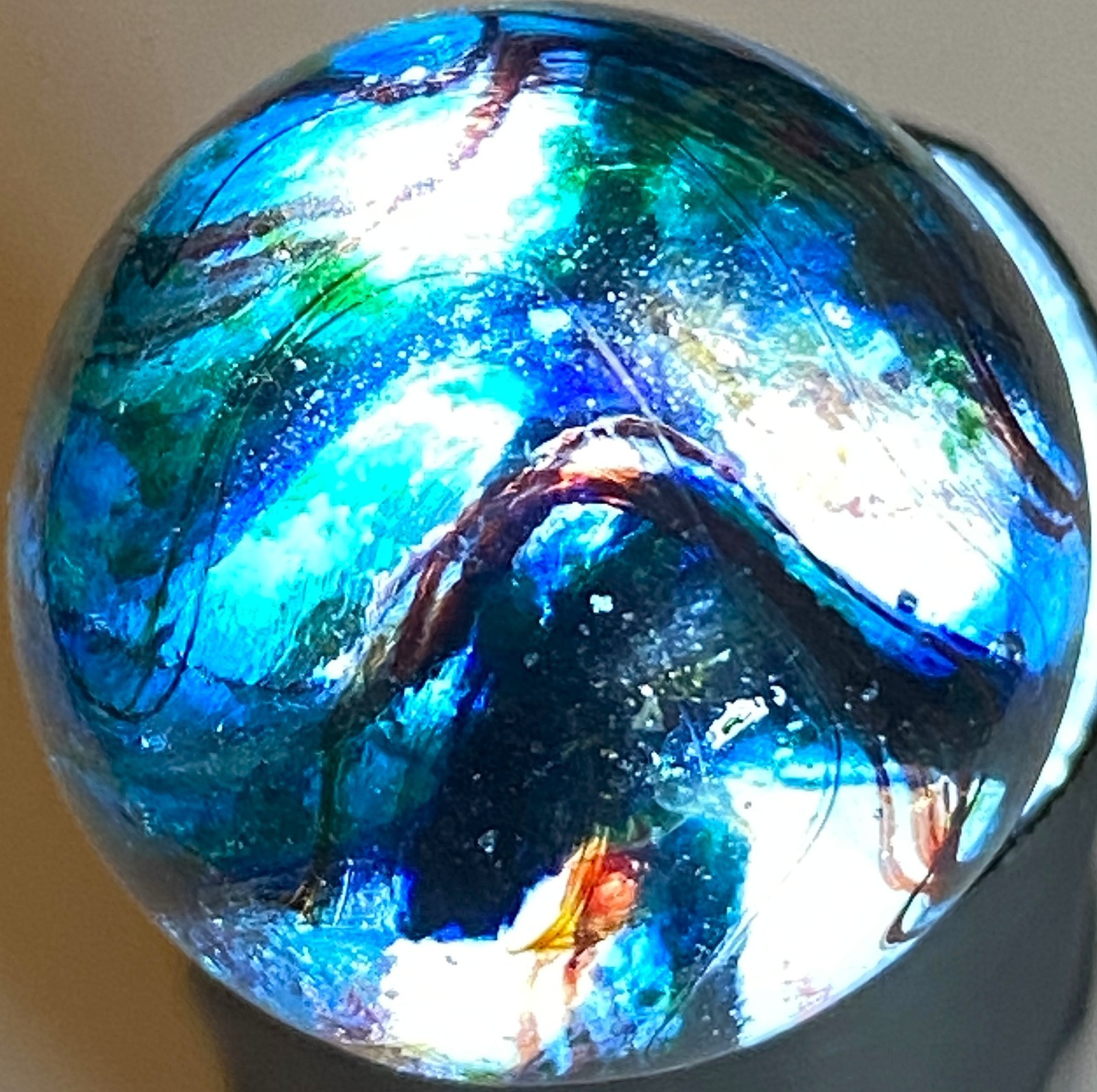 VHTF BEAUTIFUL DARK AVENTURINE OXBLOOD CLEAR BASE SWIRLED SHOOTER .68″ M225