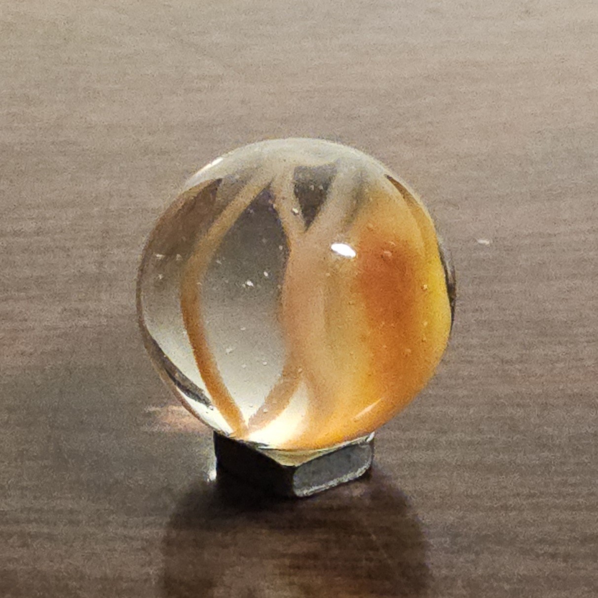 Vintage Vacor Orange Sherbert Spaghetti Ribbon .593″ Glass Marble