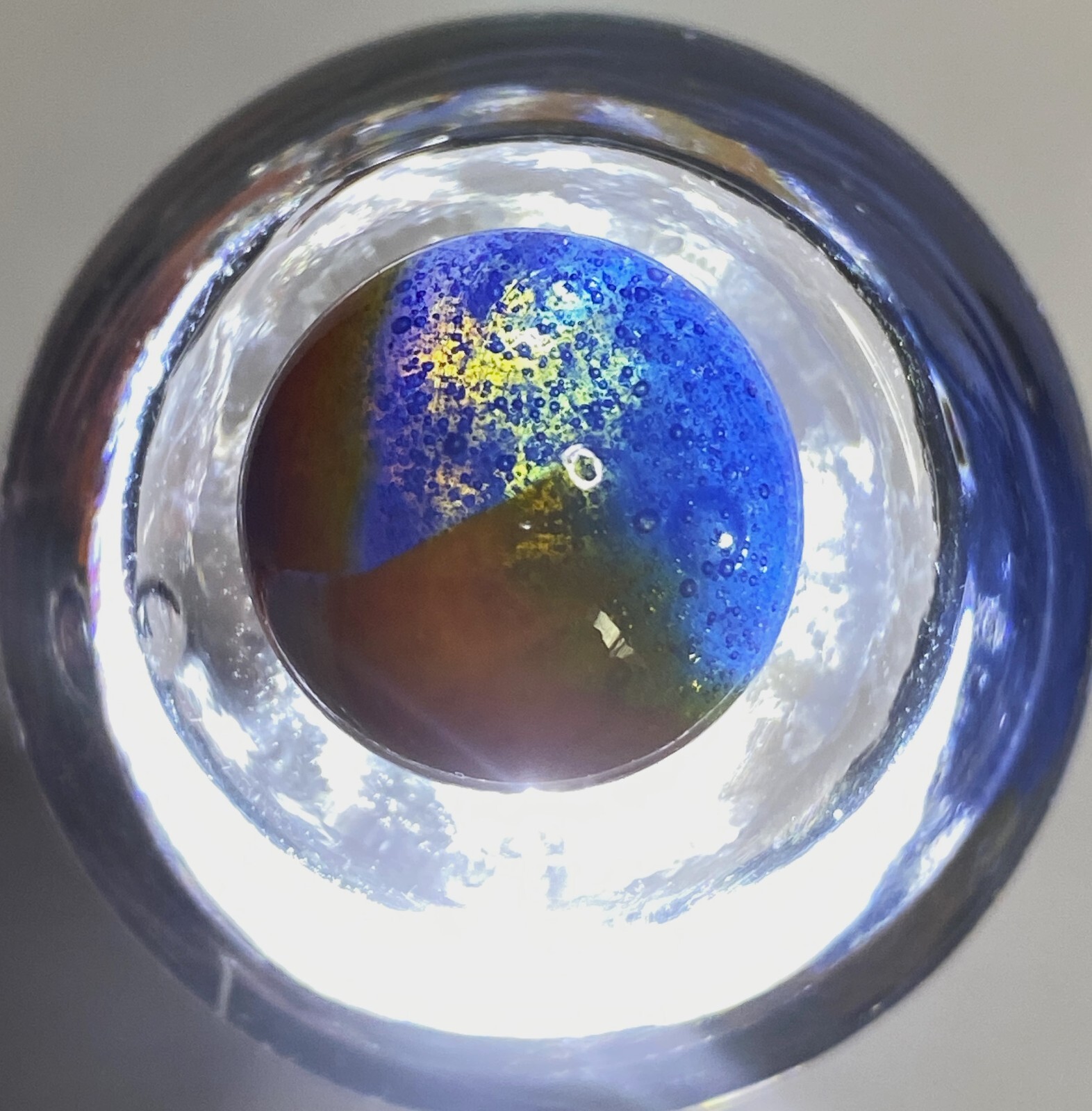 #2 PELTIER MARBLE HYBRID RAINBO BLENDED SPIDERMAN BURNT COLORS .66″ NM+/- MX121