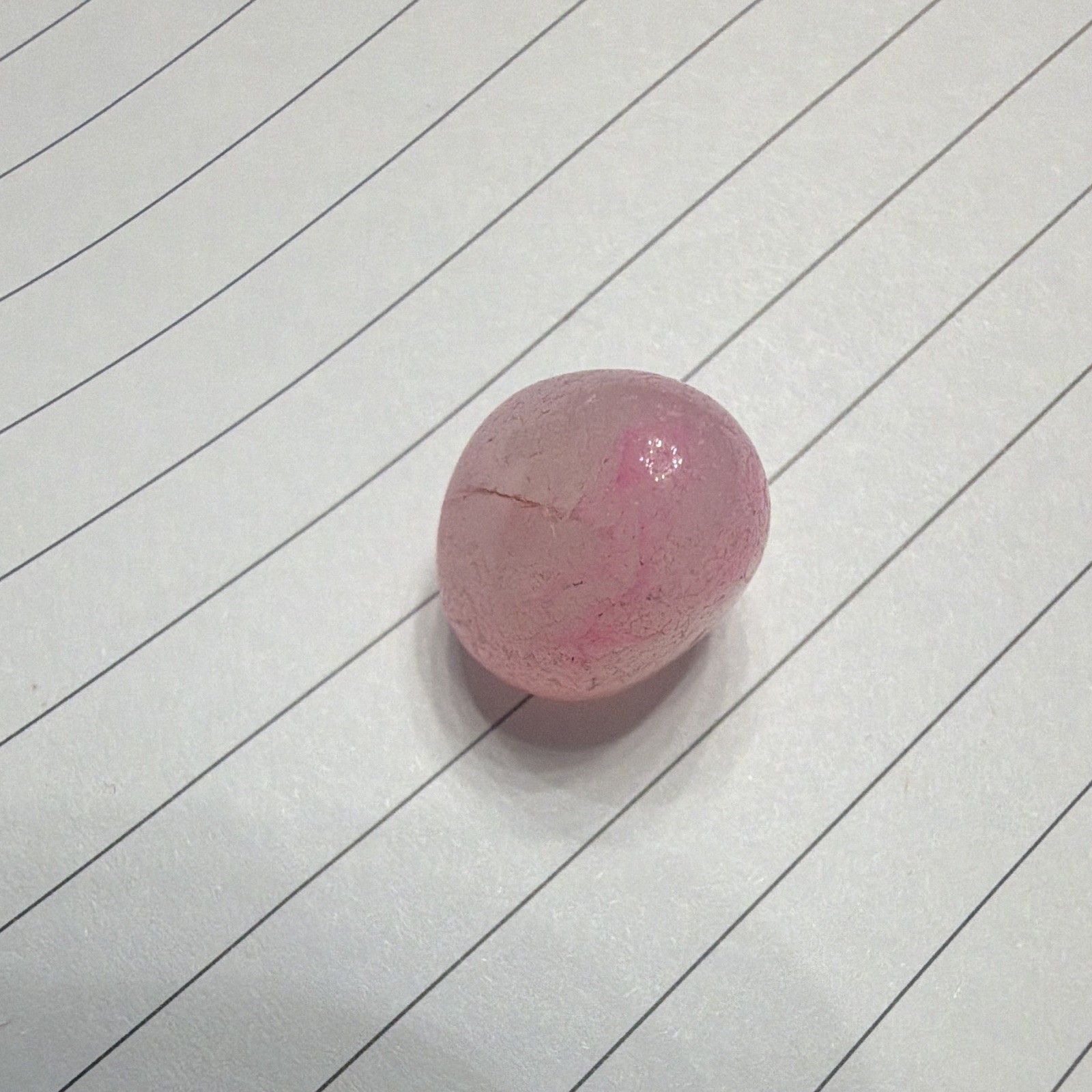 Pink Glass Toy Marble Sphere, Machine Made, Age Level 17 Years & Up