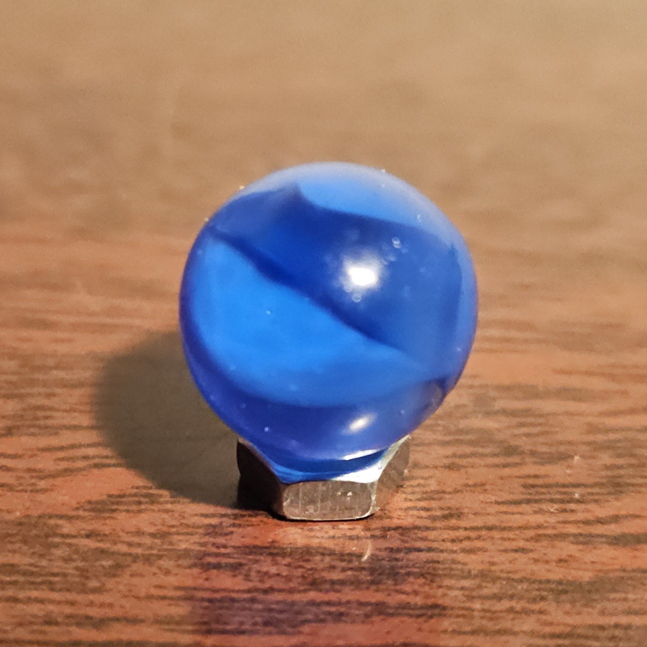 Vintage CE Bogard Dark Blue 4-Lobe Floppy .625″ Uranium Glass Marble