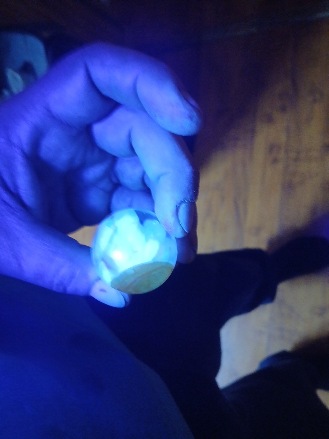 1 1/4 Inch Blu V Fumed Marble Fully Imploaded All The Way Through Marble .