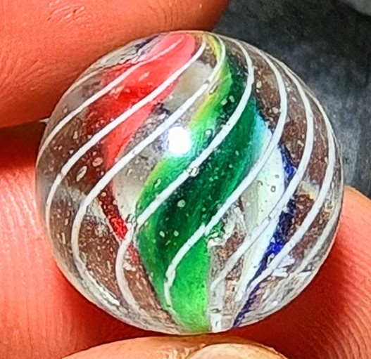 21/32″ Early Precision Caged Bold Coloured Triple Divided Core German Marbles MM