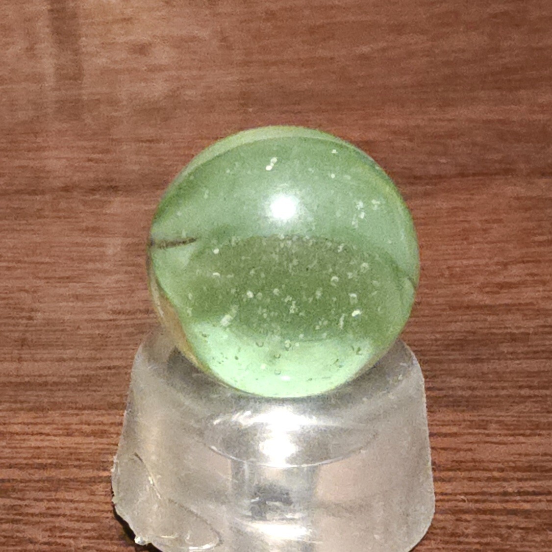 Vintage C. E. Bogard Hybrid Cats Eye Green In Clear .718″ Shooter Marble