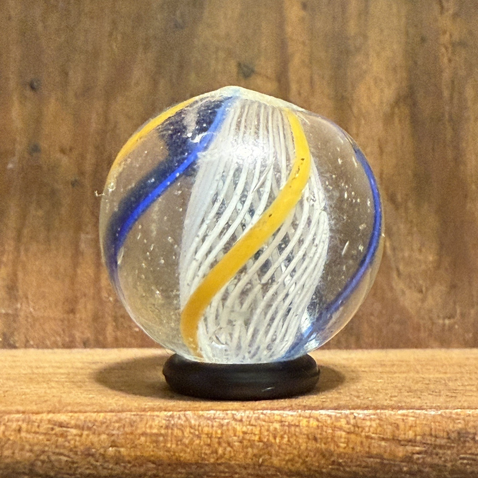 Antique German Handmade Latticinio Marble 23/32” Near Mint | (206)