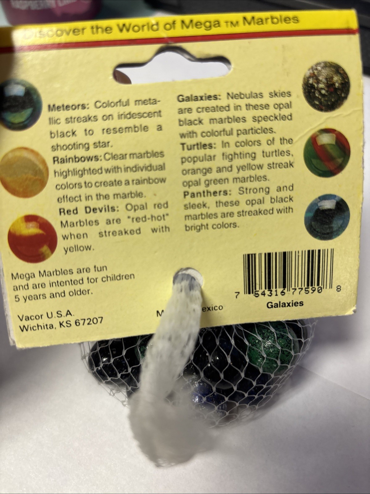 “GALAXIES” & “GALAXY” LOT OF 2* VACOR MEGA MARBLES Vintage 1990s 3-35mm & 24 16m