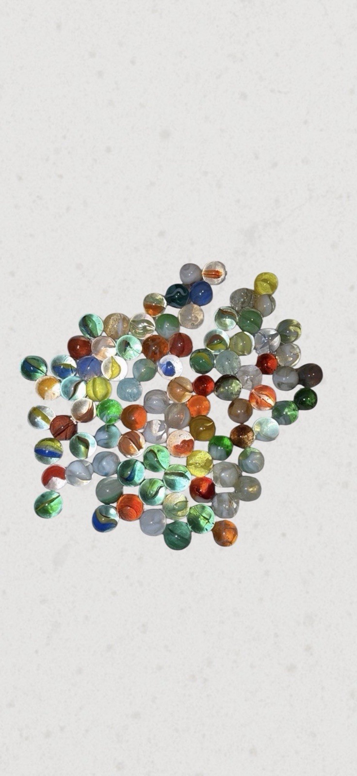 Lot of 88 Glass Marbles – Swirl, Clear & Translucent Mixed Colors Great Variety