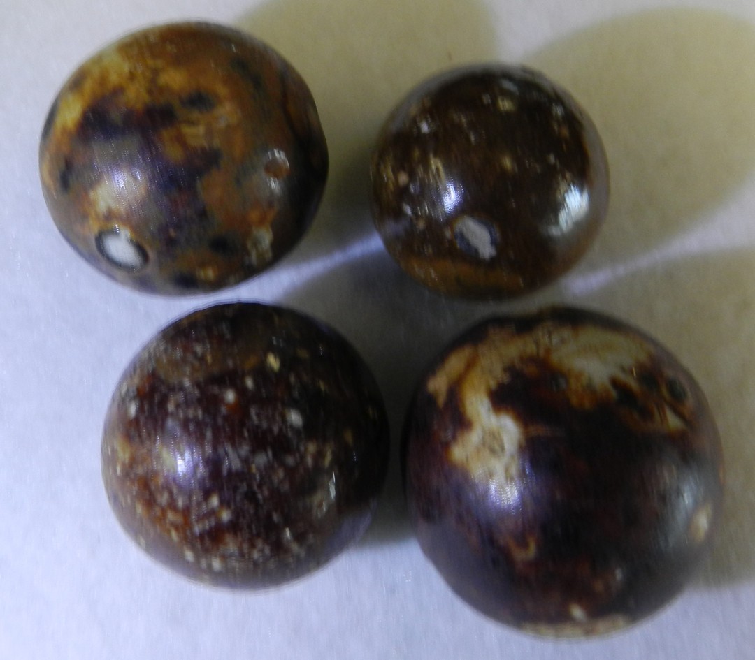 #20876m Vintage Group of 4 Larger Clay or Bennington Marbles 1.04 to 1.23 In