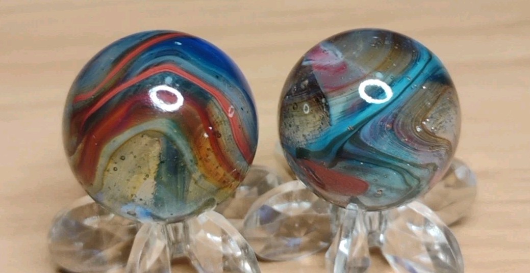 .73″-.69″ D.A.S. MARBLES LOT💥GOLD LUTZ -GLASS TOYS NM+