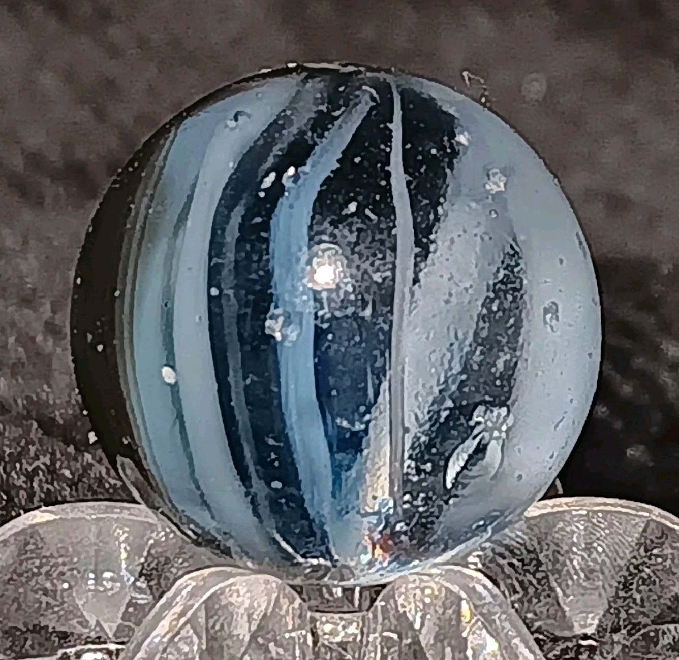 Vintage Vitro Agate Hybrid Cat’s Eye Marble. SIX FINGER. .60″ Nm Unique Example