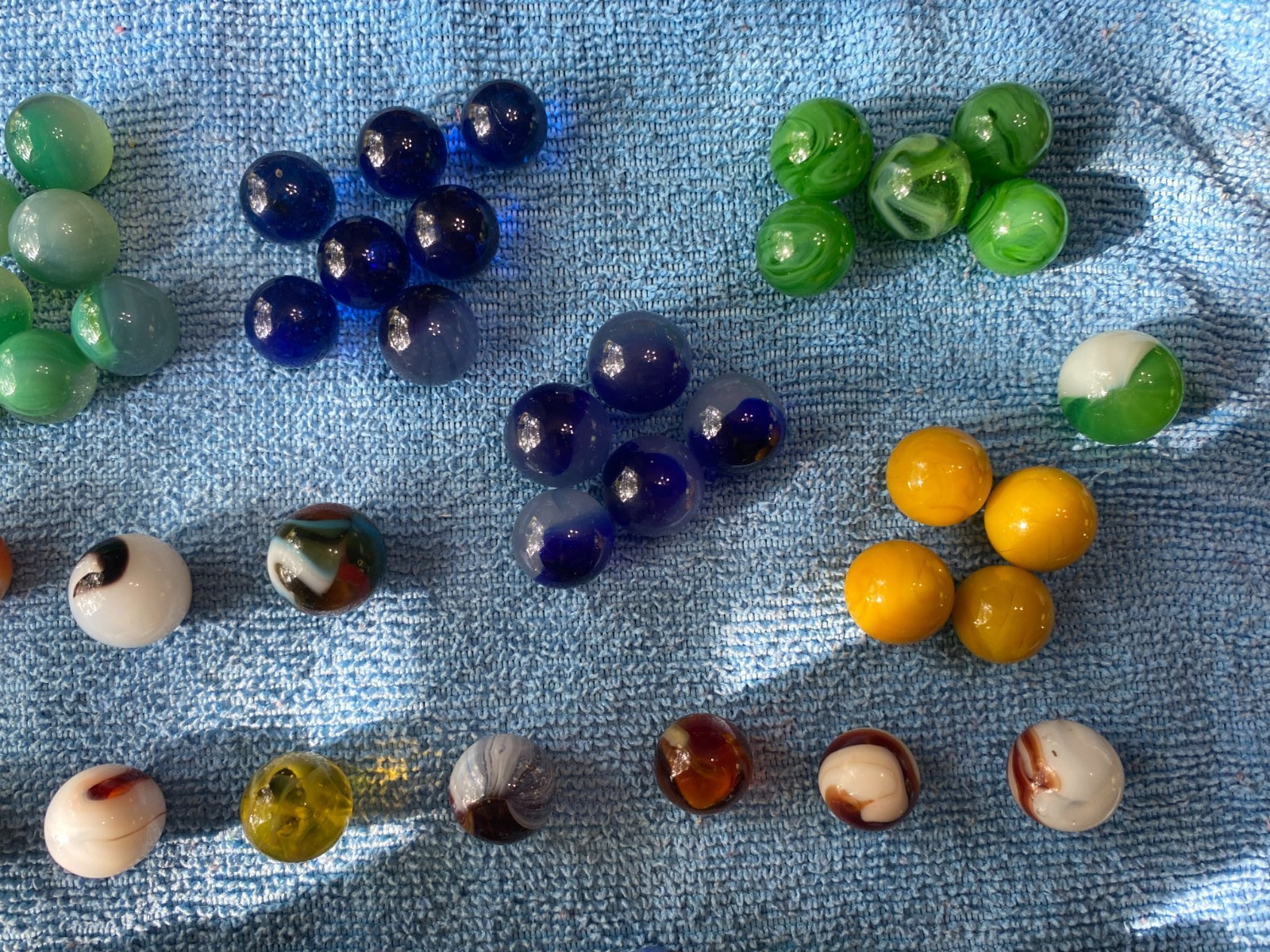 Vintage Lot of 108 Marbles Various Makers Moss Agates Patches Swirl etc