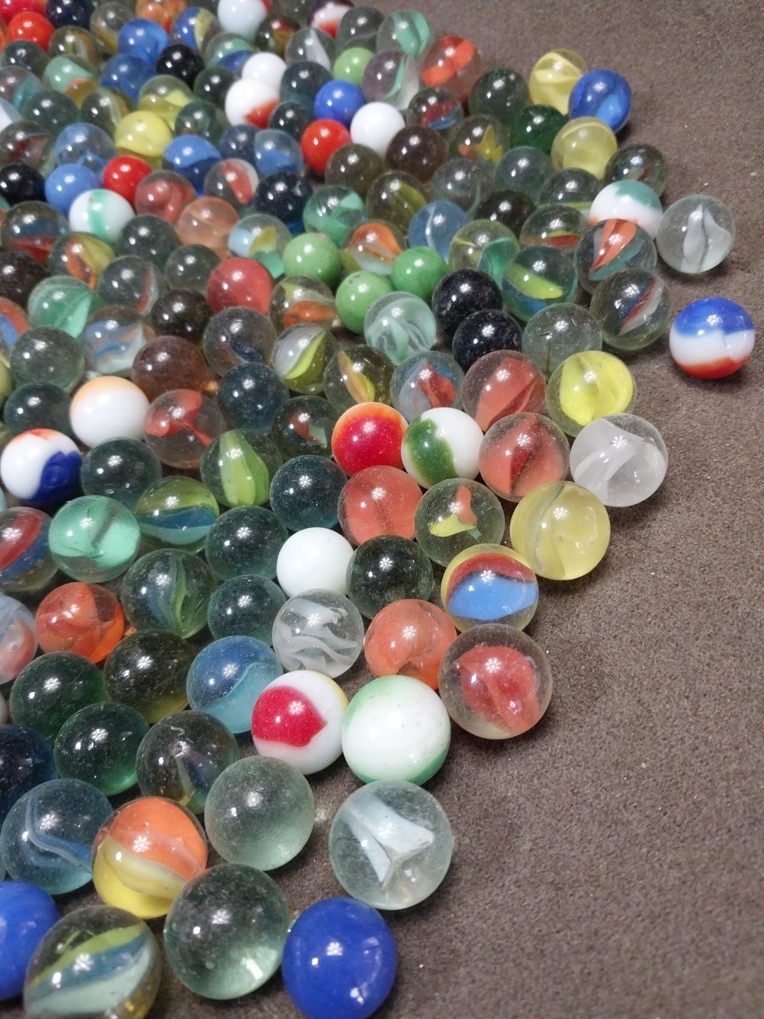 Vintage Glass Marbles Bulk Wholesale Lot Close To 5 Lbs. 3 Large ! LOOK- WOW
