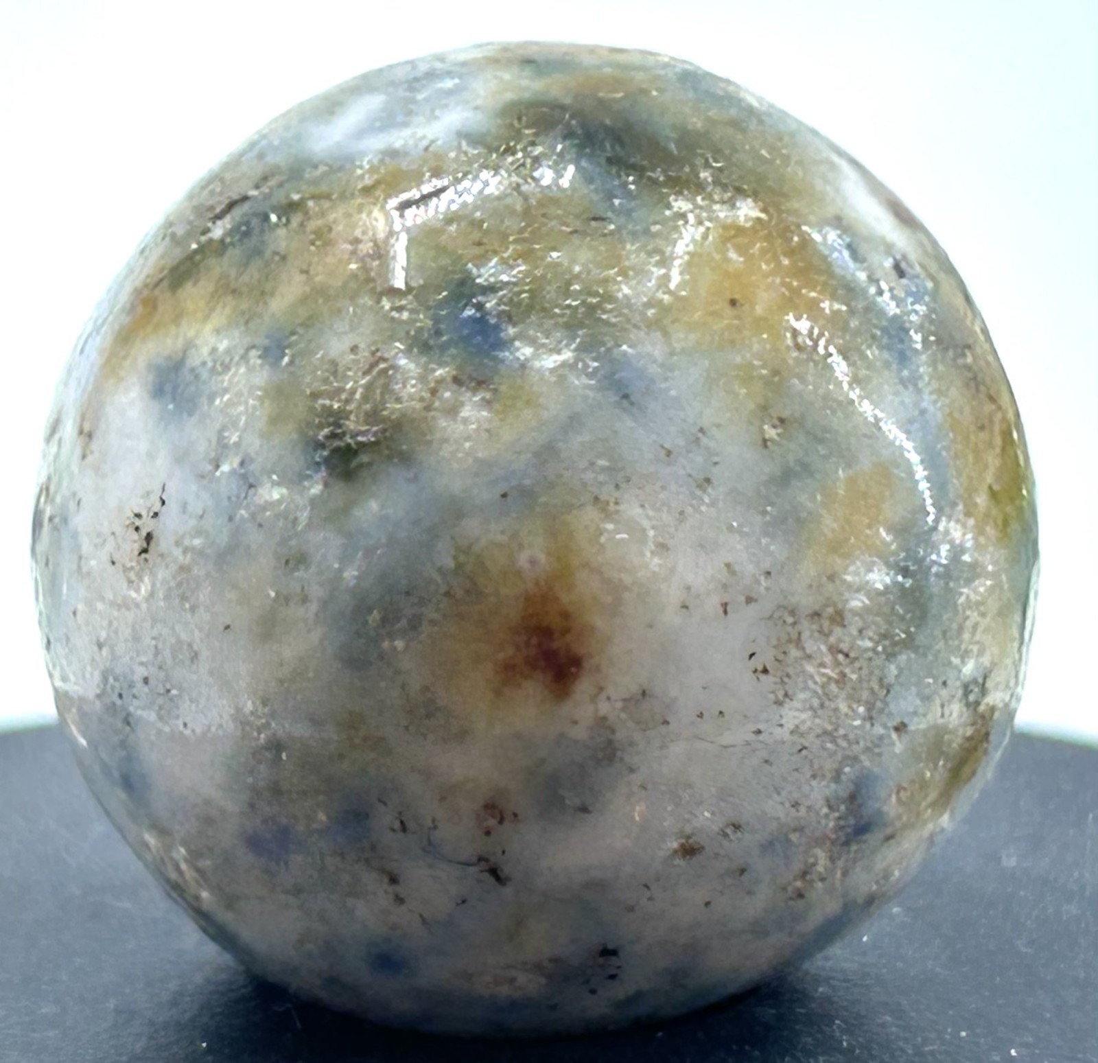 Antique Bennington Glazed Clay Marble Multi Color – Nice Condition