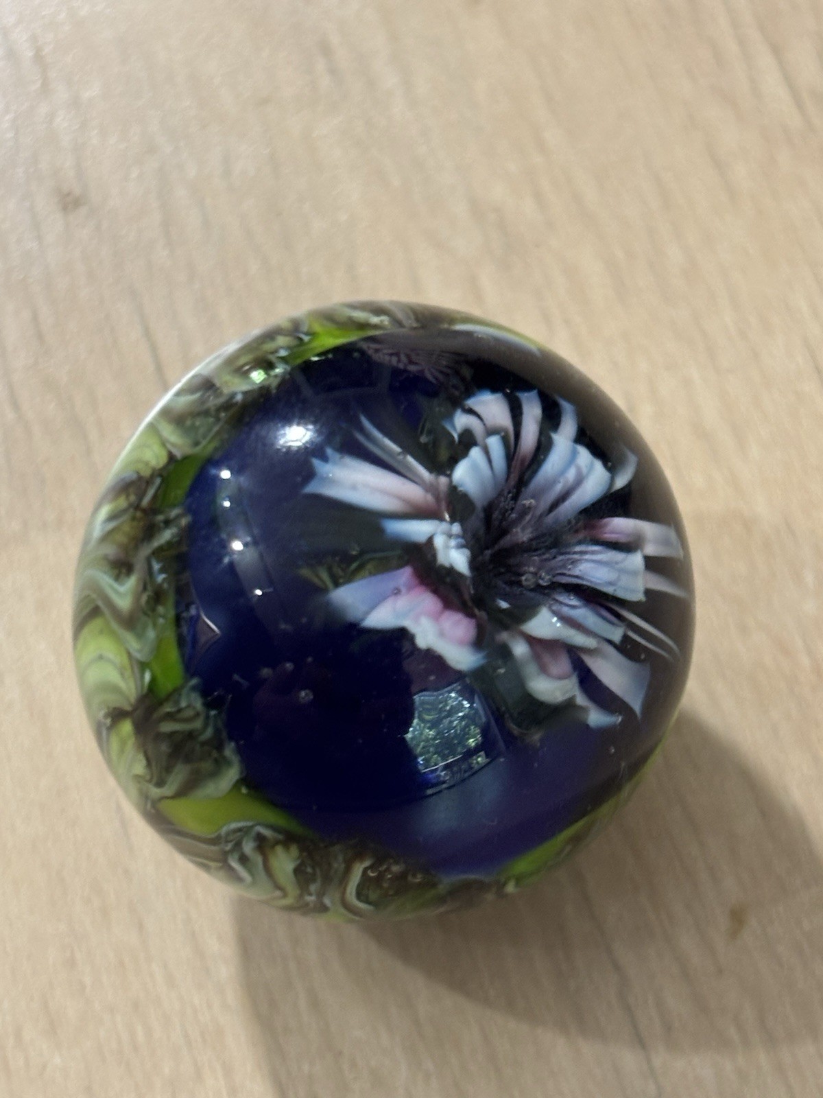 handmade art glass marble “Lovely Dark And Deep” By Sara Sally LaGrand