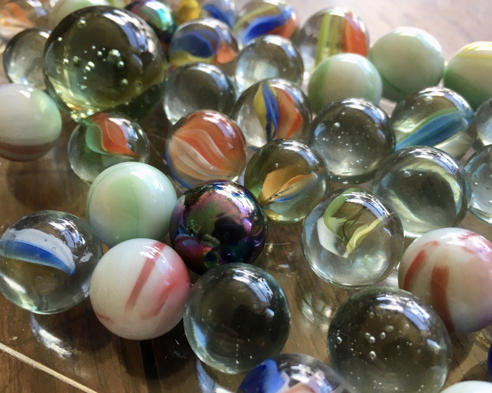 Vintage Marble Lot 52 pieces Peltiers & Good Assortment 1930’s-1940’s w Shooter