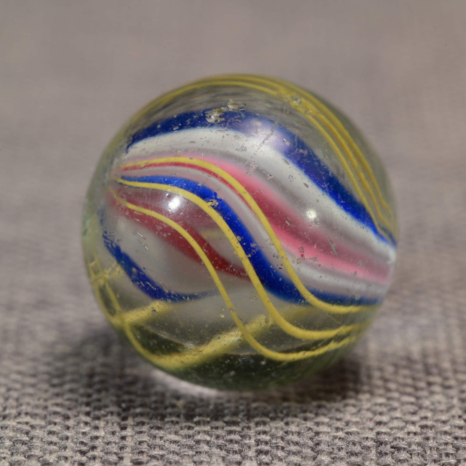 Ridged Solid Core German Handmade Antique Marble Cobalt Peaks 20.9mm 13/16”