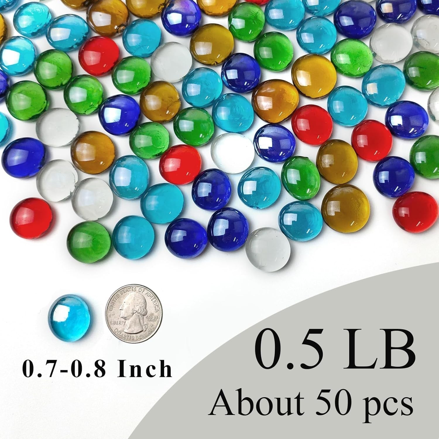 Artisan 50-Piece Glass Marble Set for Floral Arrangements and Crafting Projects