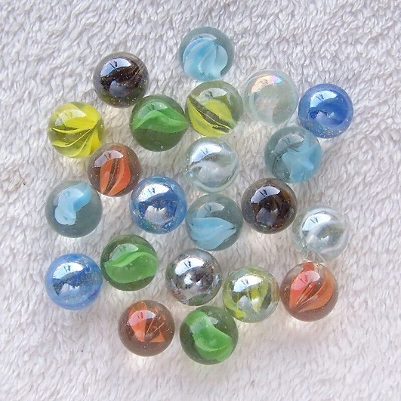 16mm Glass Beads Marbles Round Traditional Vintage Classic Toys Games DIY Decor