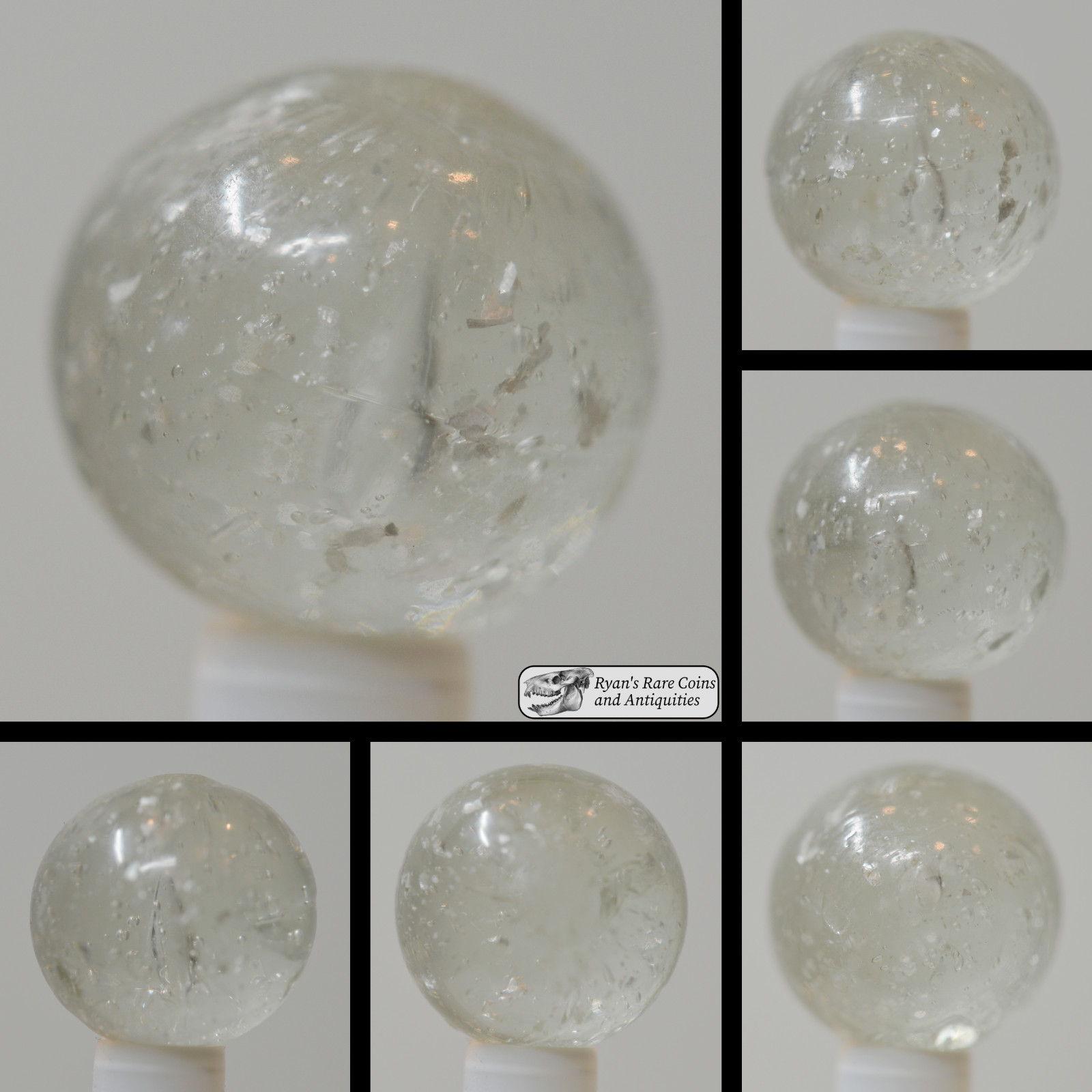 Handmade Clear Mica Marble, 11/16 in, Near Mint, Germany, 1860-1920, S1453