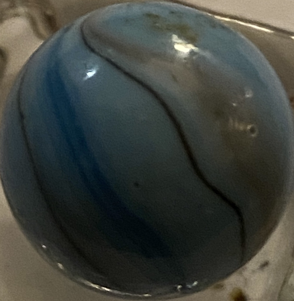 Old Christensen 11/16 In Turquoise Swirl Marble. Rare Must Have Pre 1960