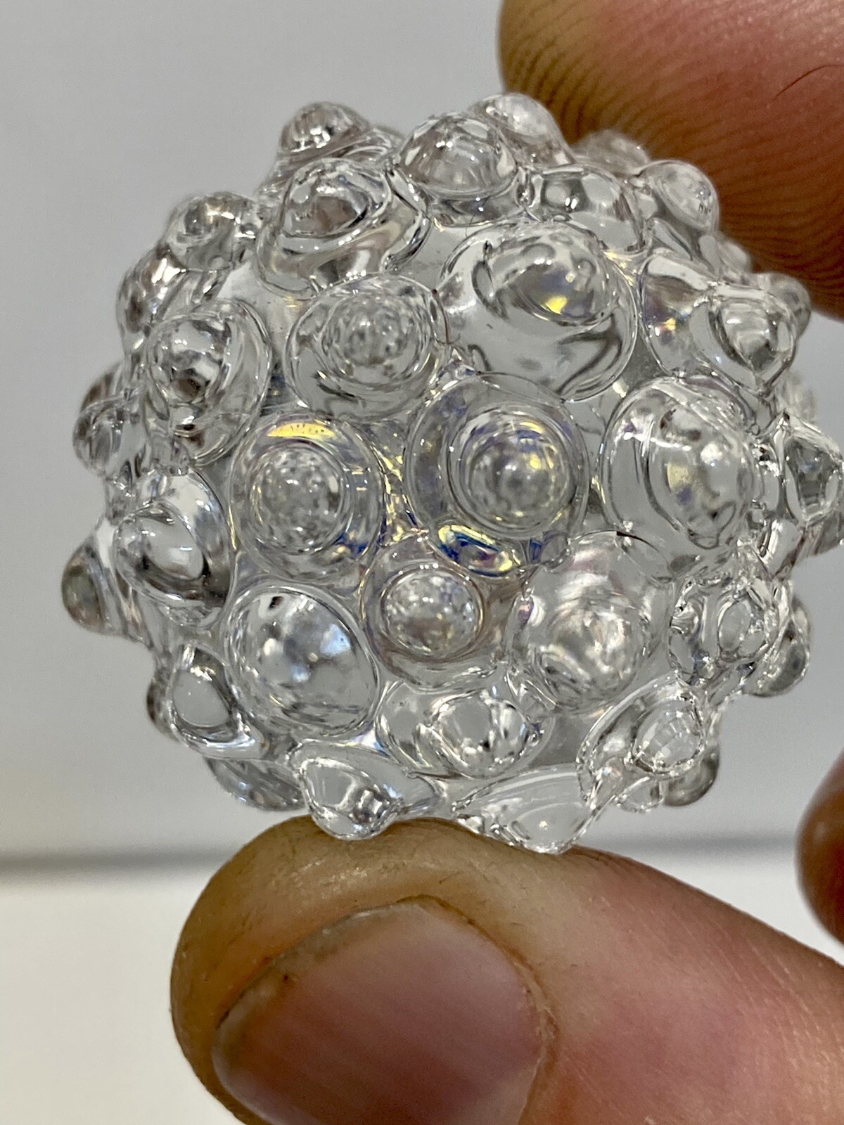 Marble Hand blown boro glass marble Art Blinger Clear Dichro￼ Dot Texture Dichro