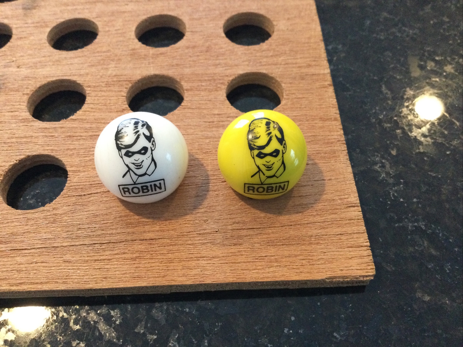 Vintage | Robin Marbles | White & Yellow | LOT OF 2