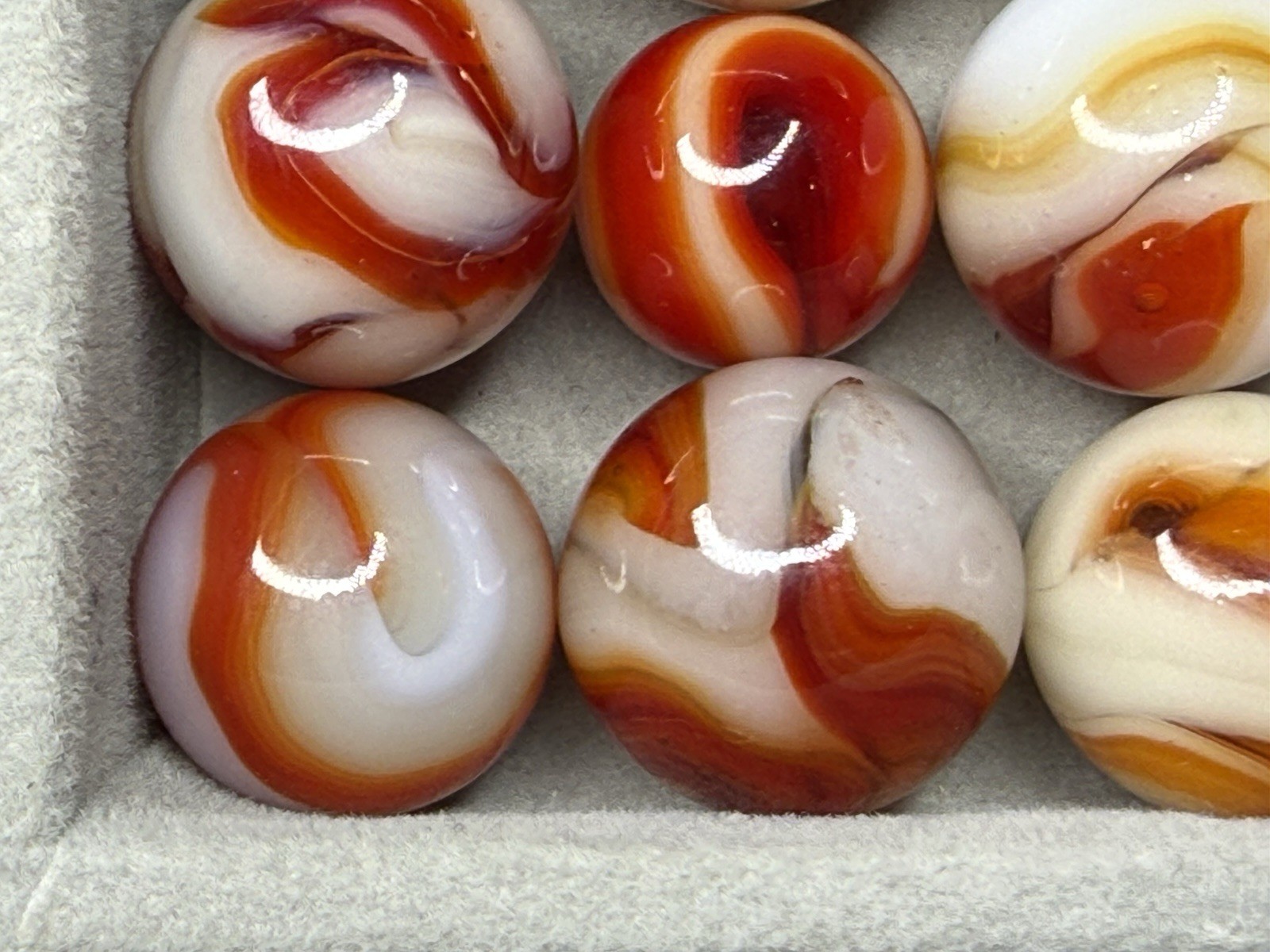 Lot Of 12 CAC Alley Ravenswood Heaton Swirl Marbles .49” To .64” NM(+)