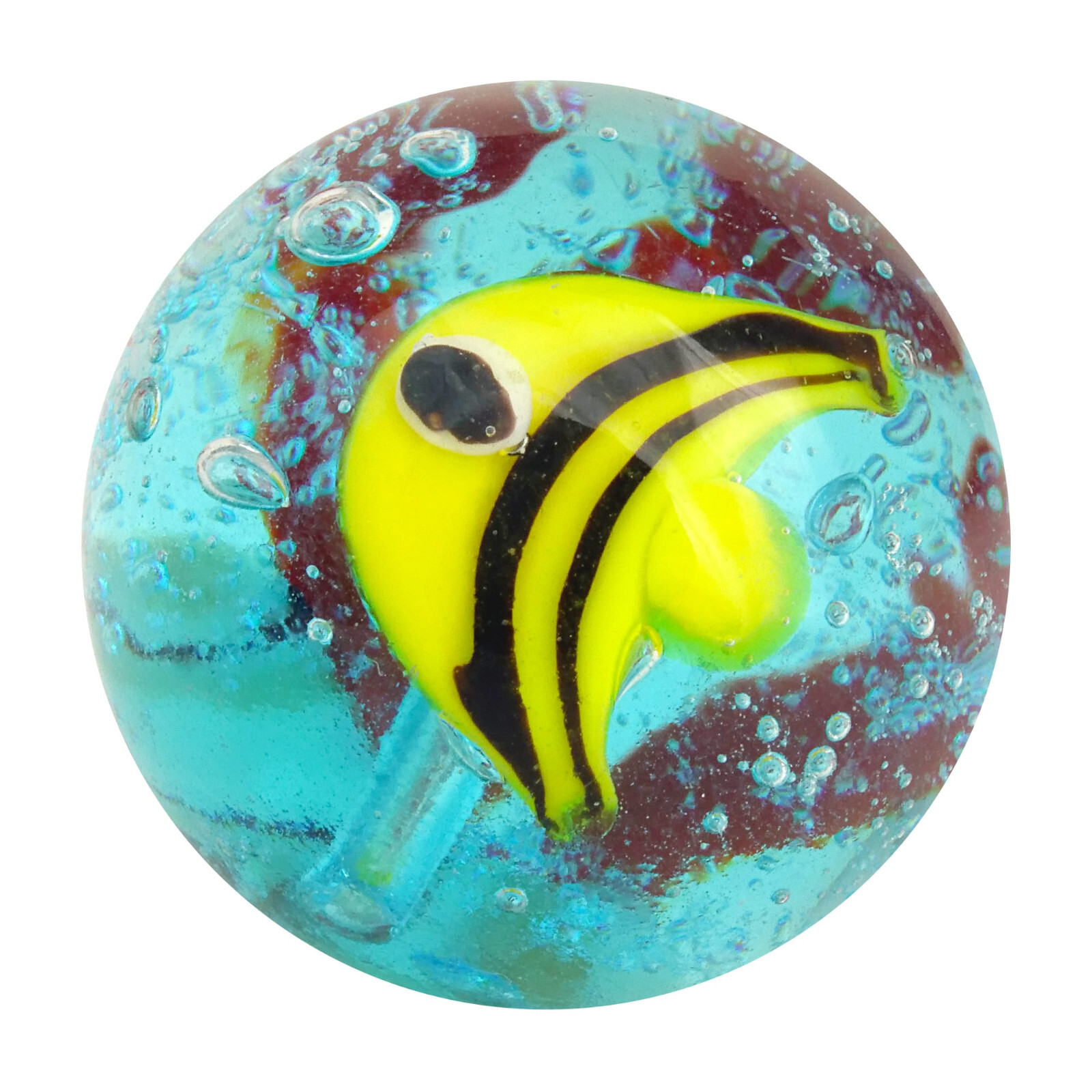 3x AQUARIUS Marbles Tortoise/Turtle, Octopus, Angel Fish 16mm Handmade art glass