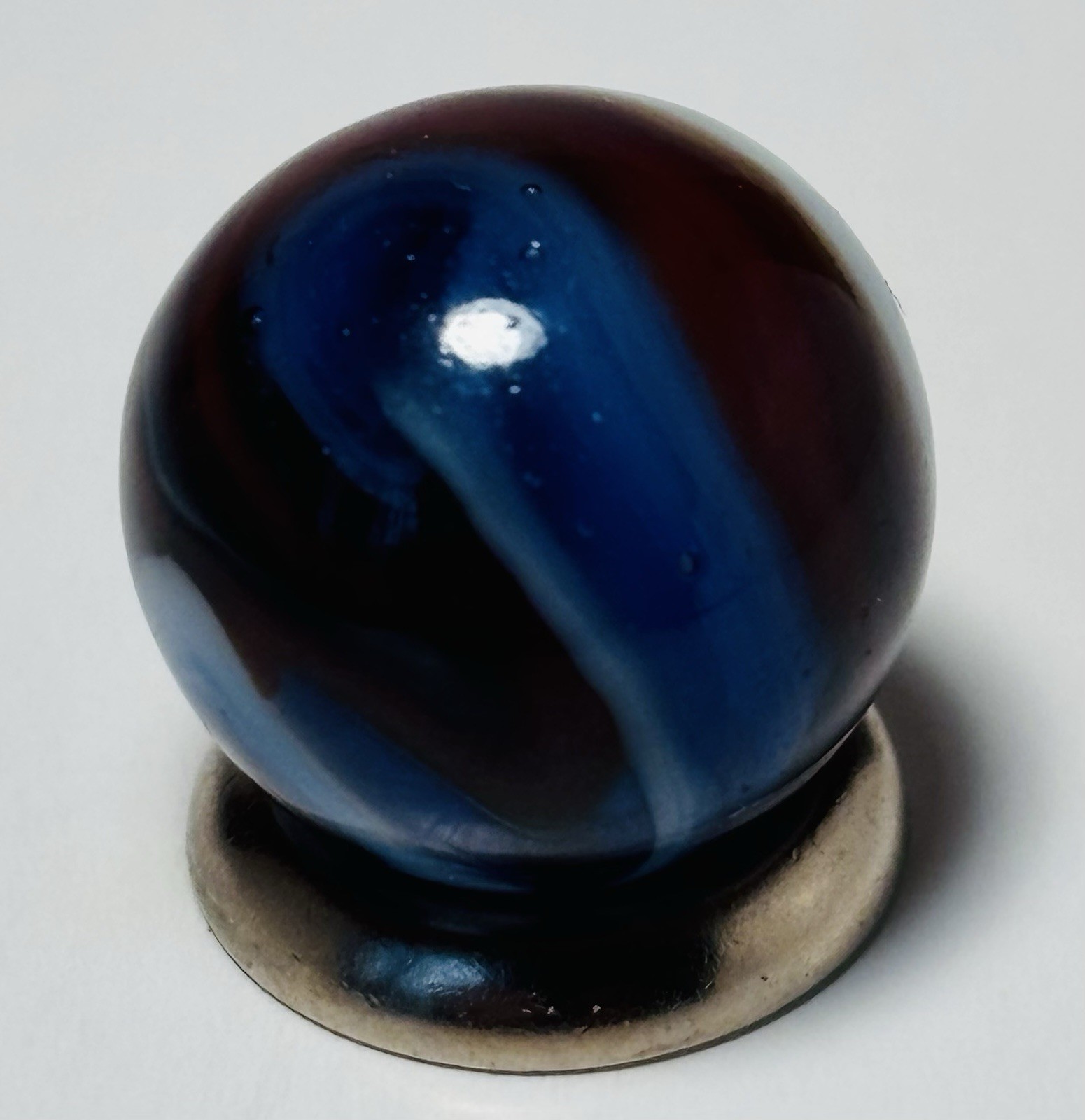 Peltier Glass Co NLR Burnt Liberty Marble .62 Mint Condition