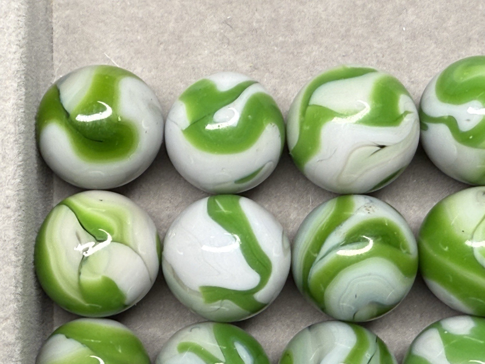 Lot Of 20 Alley St Mary’s Swirl Marbles .60” To .69” NM(+)