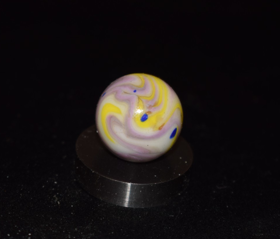 💥JABO🤠West Virgina Marble Collectors Club Run🟣🟡Swirl Size .750″=3/4 Mint