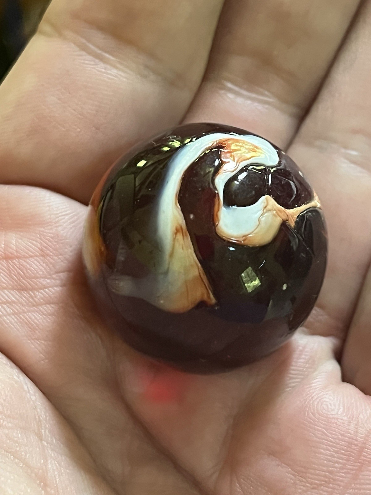 Large Red Art Glass Hand Blown Marble 1 1/8+ Free Shipping