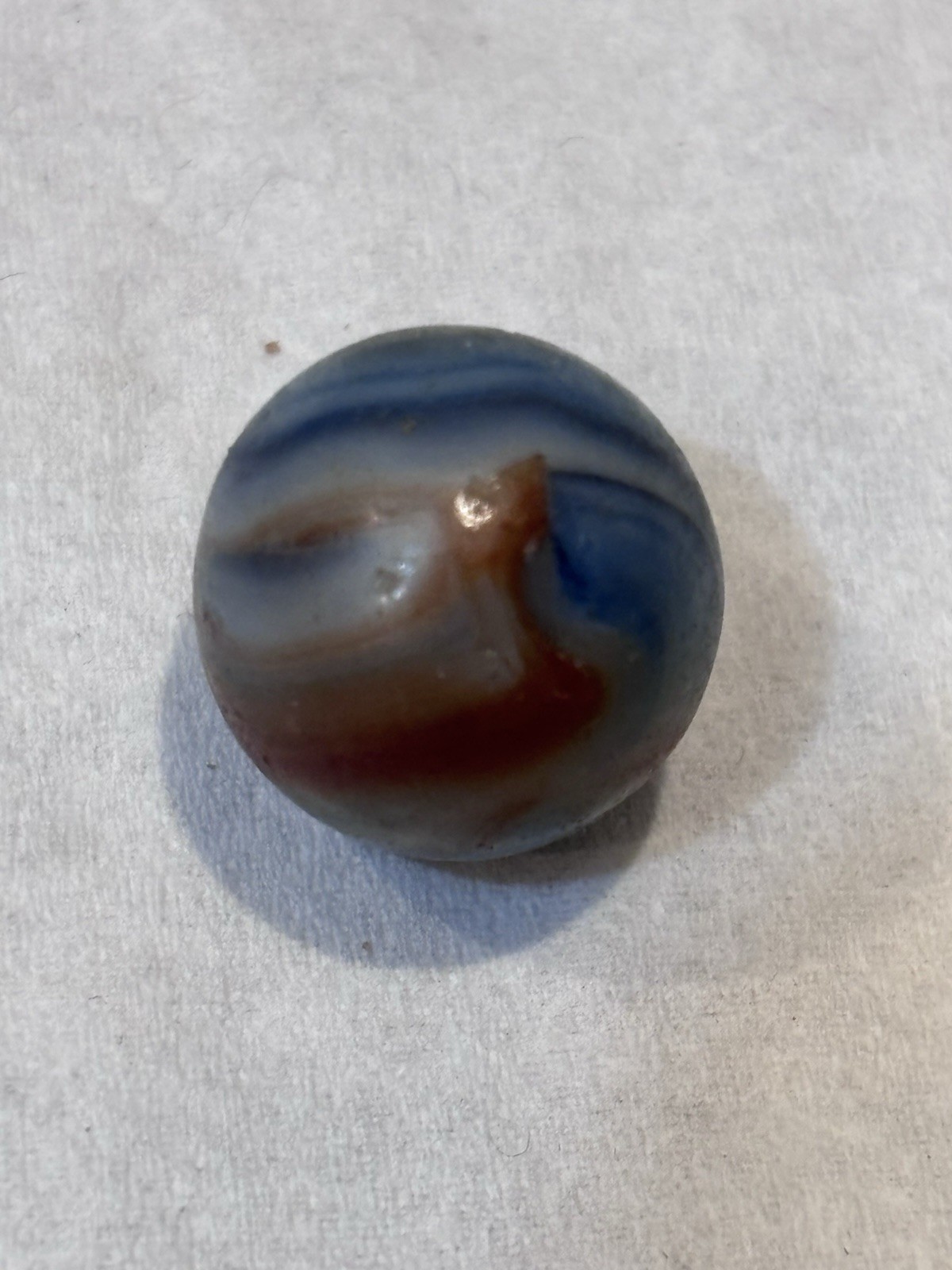 Vintage RAVENSWOOD Opaque Swirl Marble Red White & Blue (size .60”)