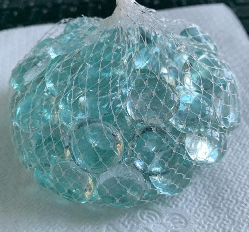10.55 oz CLEAR FLAT GLASS MARBLES
