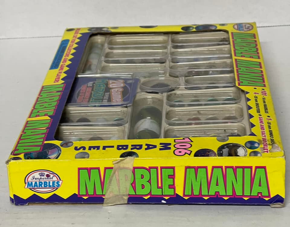 1997 Marble Mania By Imperial Toy Corporation- Boxed Set of 106 Marbles VINTAGE