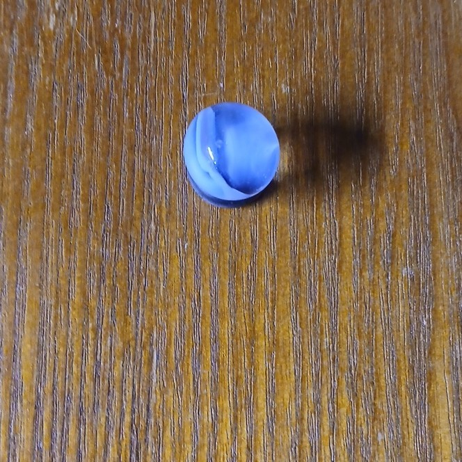 Blue & White Swirl Glass Toy Marble, Single, Swirl Style, Age 17 Years & Up